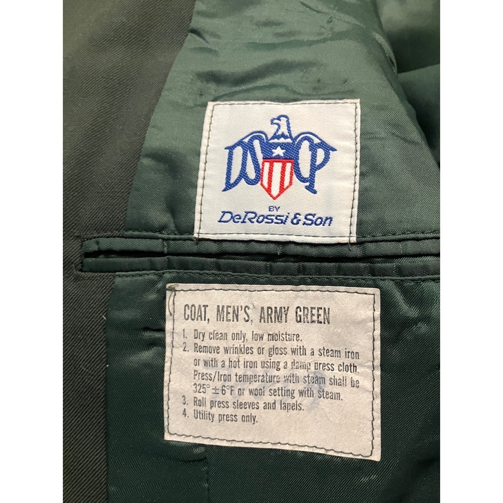 US Army Mens Green Dress Uniform Coat Jacket 41L‎ Derossi - Picture 3 of 11